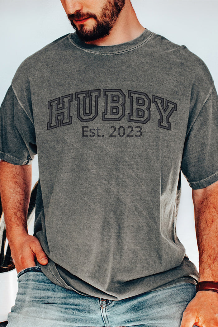 Hubby Comfort Colors Embroidered Tee