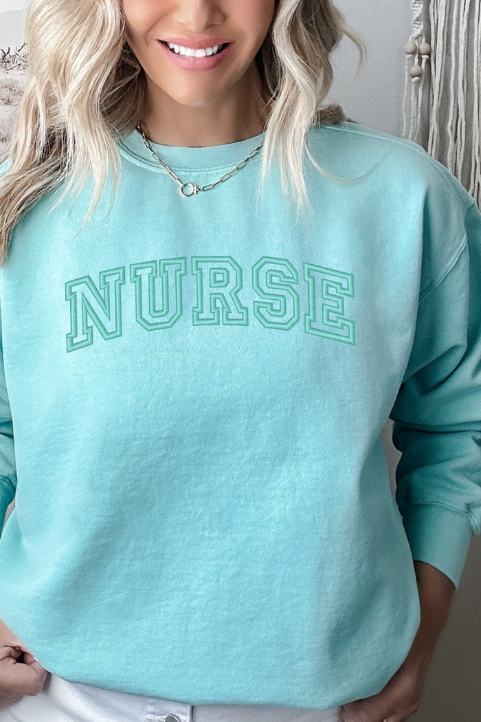 Nurse Embroidered Comfort Colors Pullover