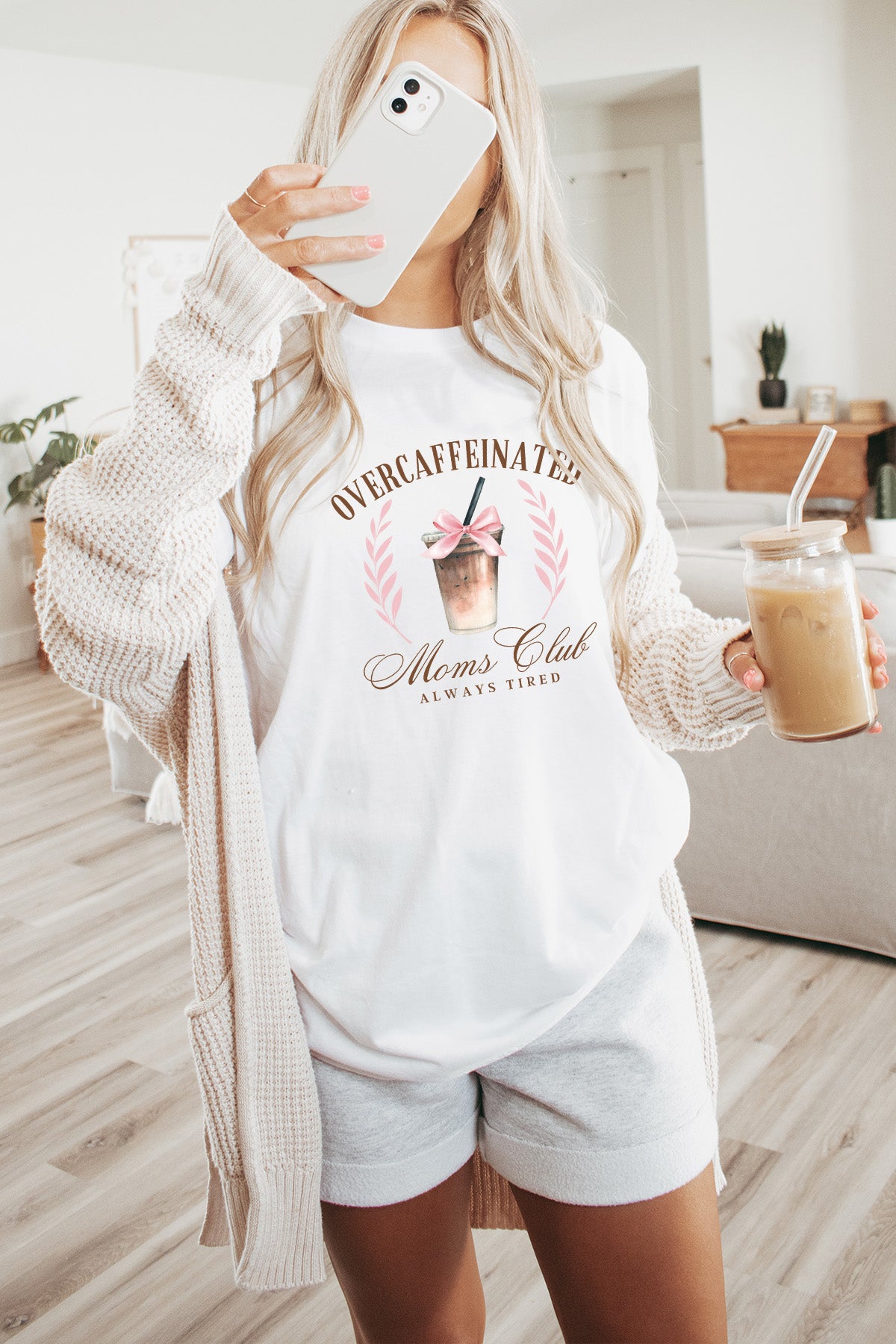 Overcaffeinated Moms Club Comfort Colors Tee