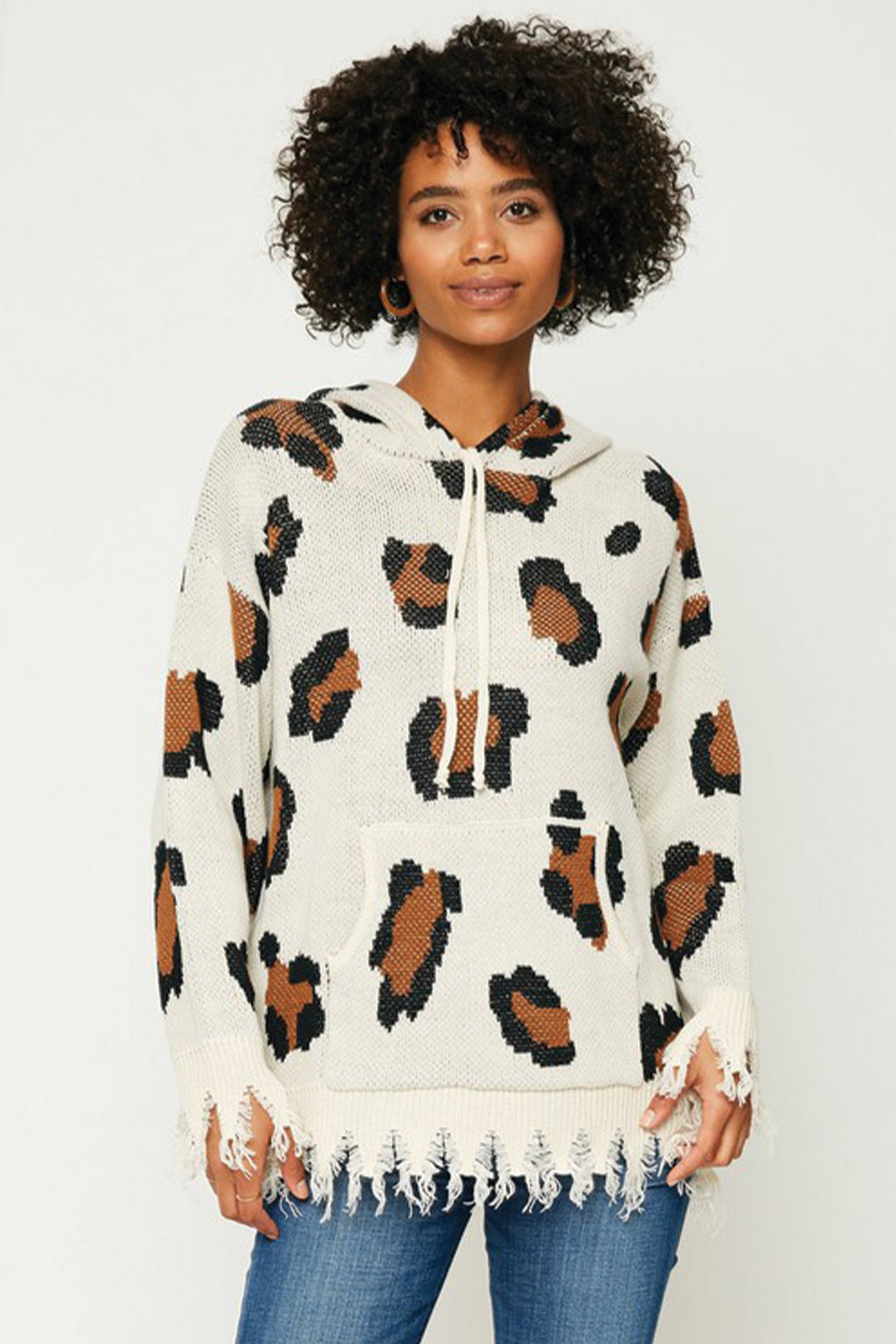 Leopard Heart Distressed Sweatshirt - Heather Gray – Shipping Dept.