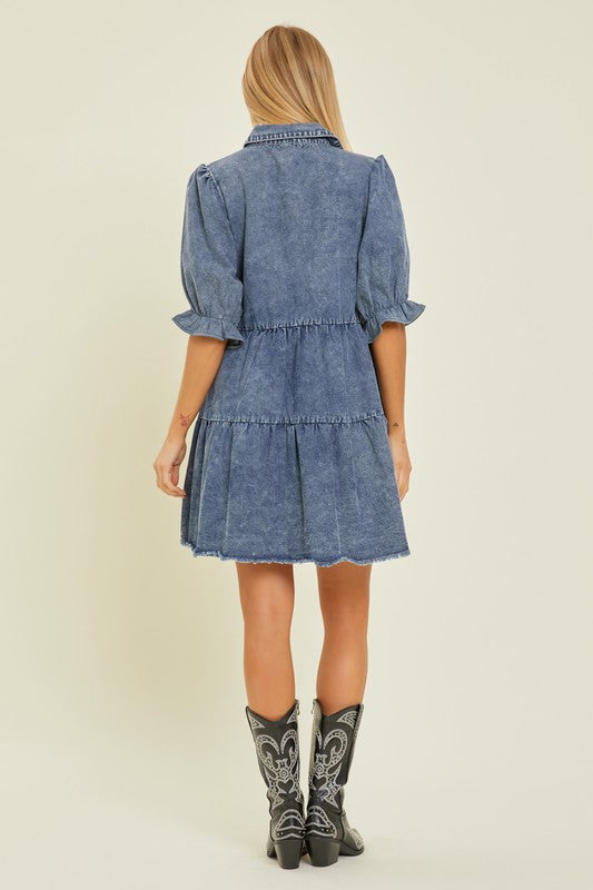 Jessie Tiered Denim Mini Dress