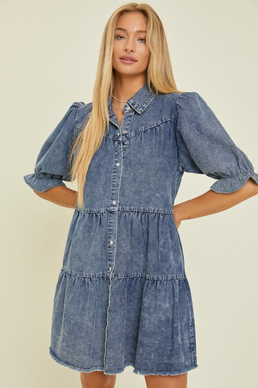 Jessie Tiered Denim Mini Dress