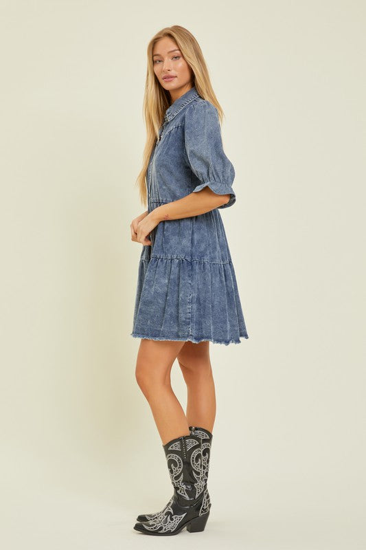 Jessie Tiered Denim Mini Dress