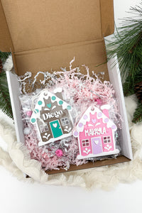 gingerbread house packing for gift giving, christmas, white elephant, surprise gift | Buffy + Coco