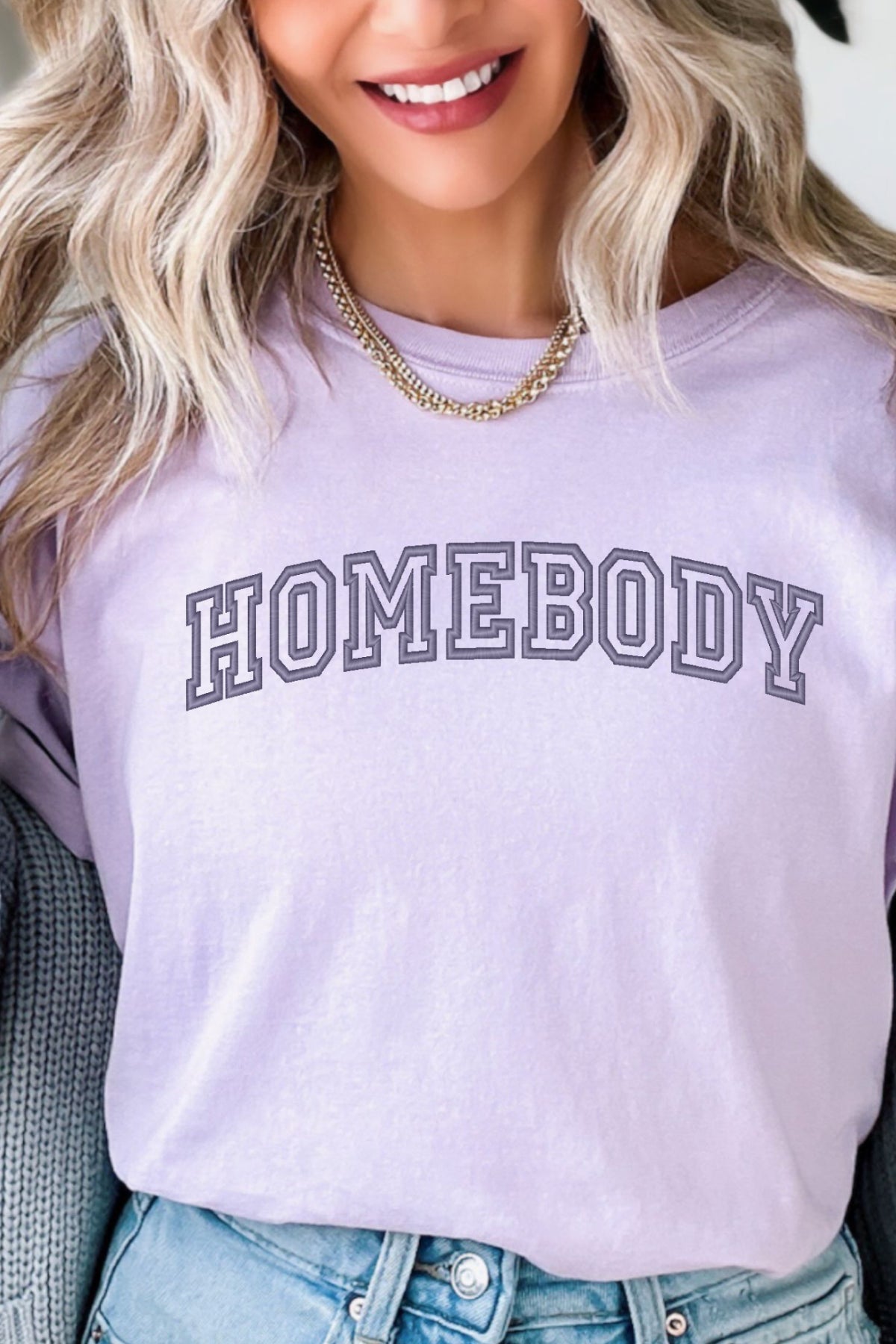 Homebody Comfort Colors Embroidered Tee
