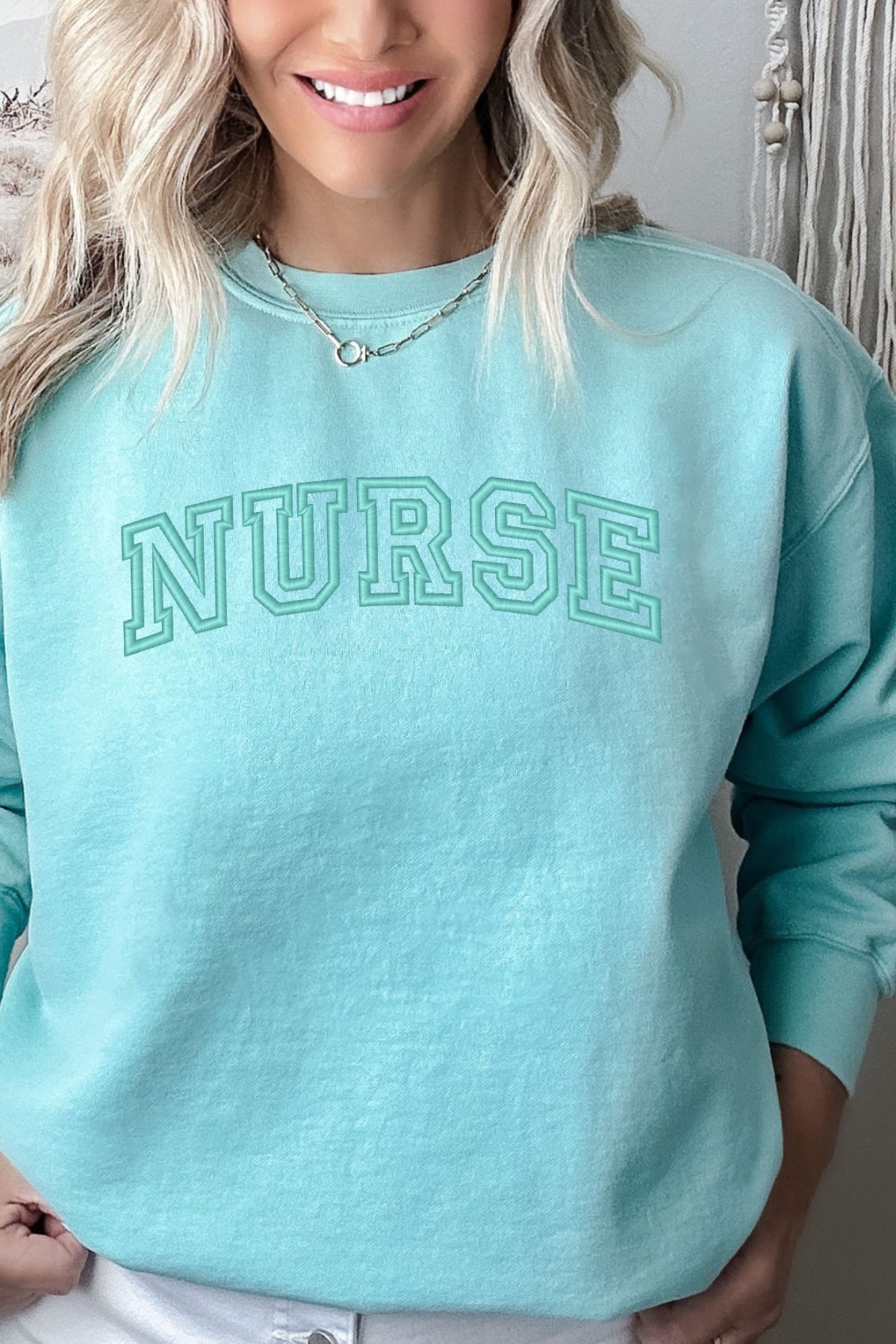 Nurse Embroidered Comfort Colors Pullover Buffy Coco