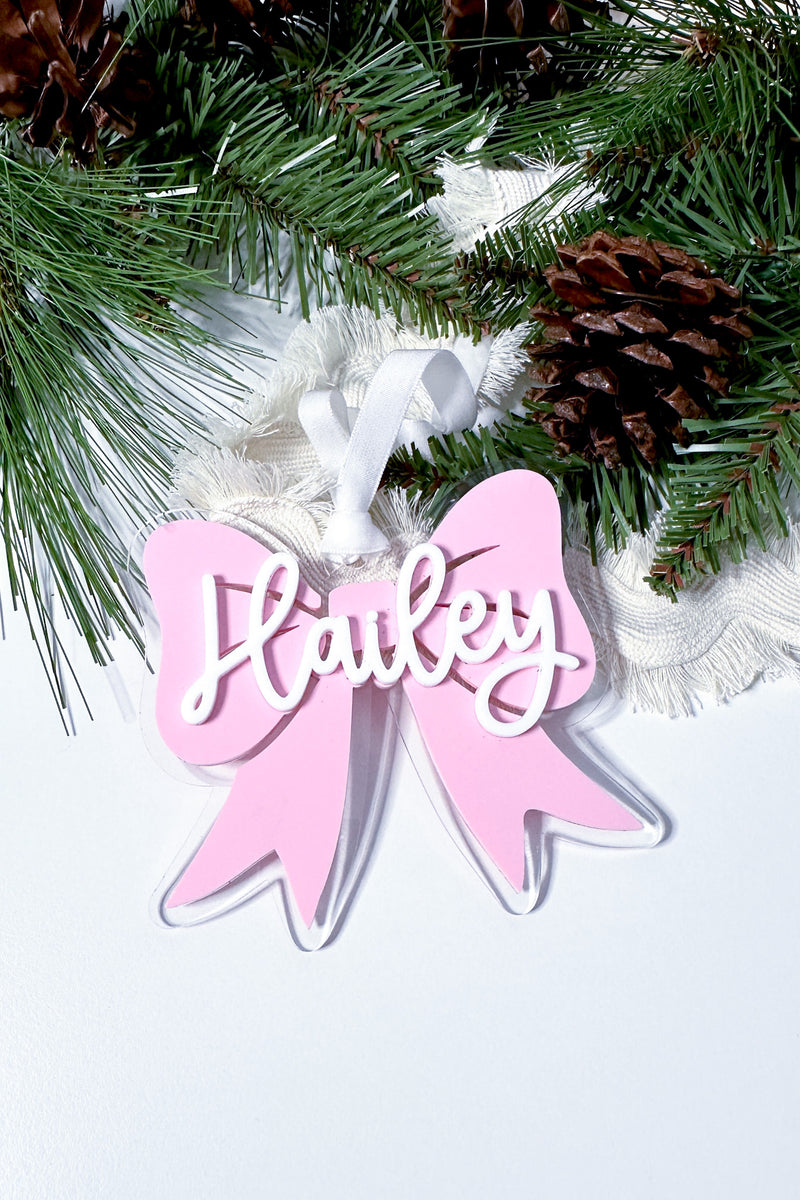 personalized bow ornament - holiday decor | Buffy + Coco