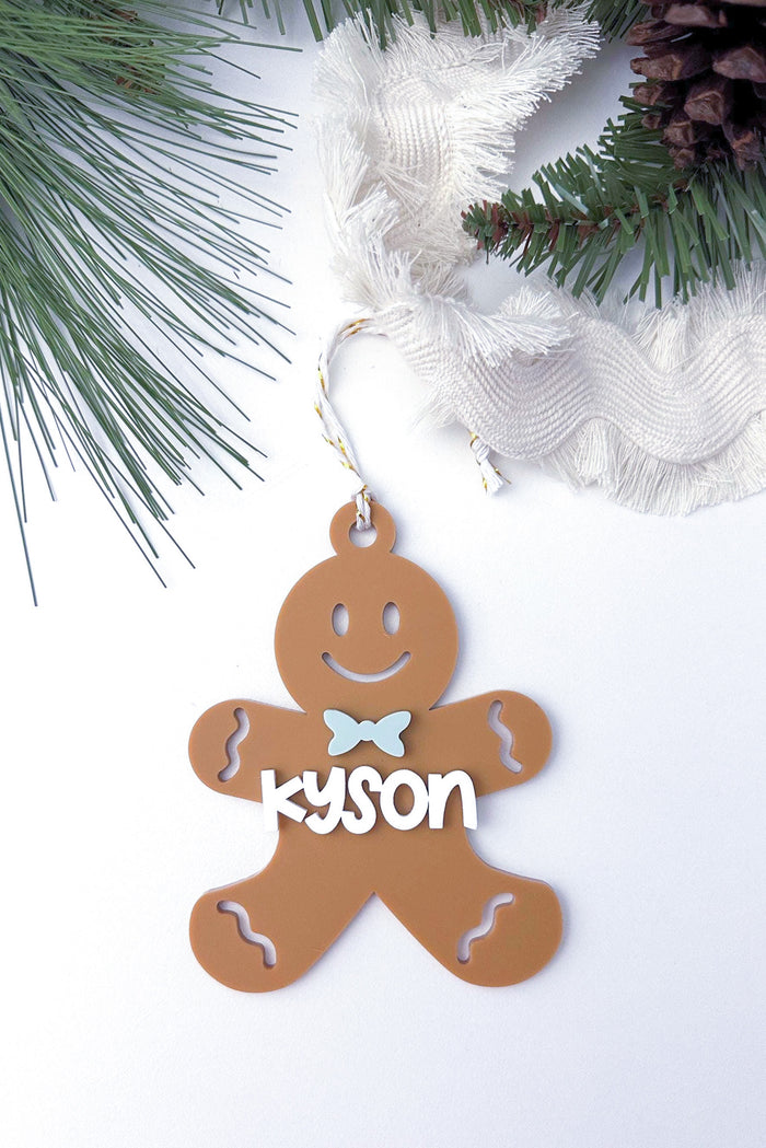 personalized gingerbread man ornament – Christmas tree tag | Buffy + Coco