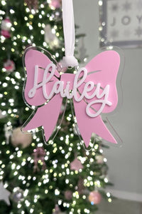 personalized bow ornament video | Buffy + Coco