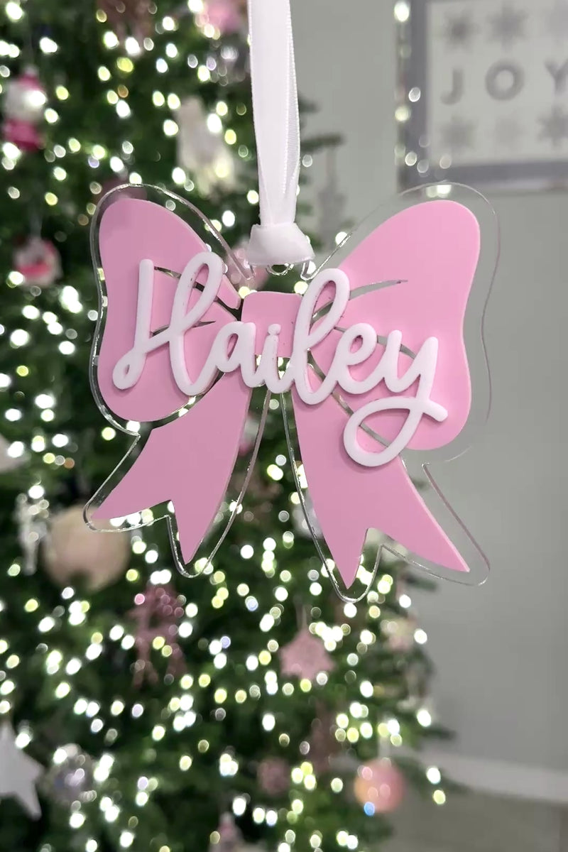 personalized bow ornament video | Buffy + Coco