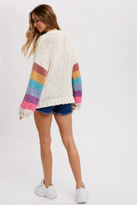 Rainbow Candy Sleeved Chunky Sweater