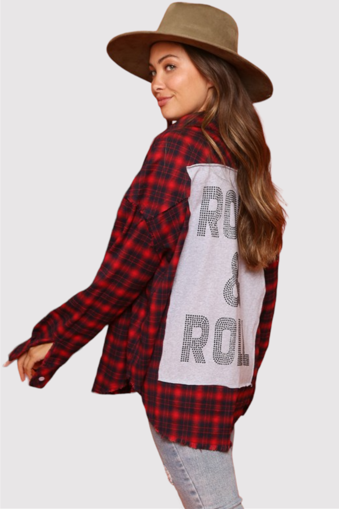 Rock & Roll Buffalo Plaid Button Down Shirt